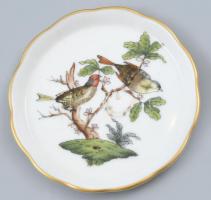 Herendi Rotschild mintás porcelán tálka, kézzel festett, jelzett,egészen apró kopásnyomokkal, d: 8 cm