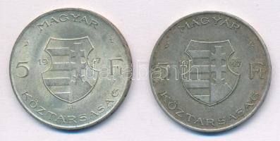 1947. 5Ft Ag "Kossuth" (2x) T:3 patina
Adamo F8.1