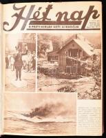 1931-1932 A Hét nap c. képes folyóirat számai egybekötve (I. évf. 8., 12., 14., 15., 18-25., 28-32. sz., II. évf. 2., 3., 5-26. sz.). Számos fekete-fehér fotóval illusztrálva. Kissé kopott borítójú egészvászon-kötésben.