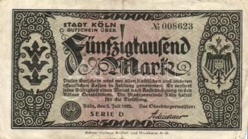 Német Birodalom/Weimari Köztársaság/Köln 1923.7.2. 50.000M (8x) T:II,III