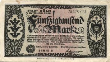 Német Birodalom/Weimari Köztársaság/Köln 1923.7.2. 50.000M (8x) T:II,III