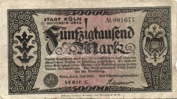 Német Birodalom/Weimari Köztársaság/Köln 1923.7.2. 50.000M (8x) T:II,III