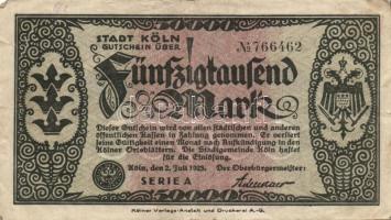 Német Birodalom/Weimari Köztársaság/Köln 1923.7.2. 50.000M (8x) T:II,III