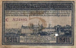 Német Birodalom/Weimari Köztársaság/Altenburg 1918.11.15. 5M hivatalos érvénytelenítéssel T:II-/III