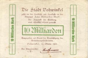 Német Birodalom/Weimari Köztársaság/Vohwinkel 1923.10.15. 500.000.000M, 10.000.000.000M T:III,III-