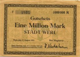 Német Birodalom/Weimari Köztársaság/Werl 1923.8.17. 1000.000M T:II