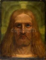 Olvashatatlan jelzéssel, feltehetően a XX. sz elején működött festő: Jézus. Olaj, vászon. 41x31 cm