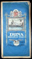 cca 1930-1940 A Duna Budapest-Paks (116 km) szakaszának térképe. Vízisporttérképek 12. sz. Bp., M. K...