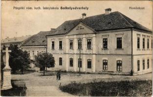 1913 Székelyudvarhely, Odorheiu Secuiesc; Püspöki római katolikus leányiskola / girl school + BRASSÓ-BUDAPEST 40 vasúti mozgóposta (EK)