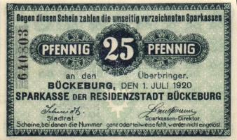 Német Birodalom/Weimari Köztársaság/Bückeburg 1920.7.1. 25Pf, 50Pf T:I