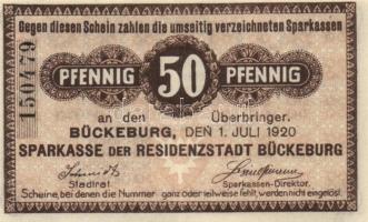 Német Birodalom/Weimari Köztársaság/Bückeburg 1920.7.1. 25Pf, 50Pf T:I