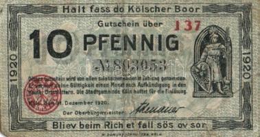 Német Birodalom/Weimari Köztársaság/Köln 1918-20. 10Pf (2x), 50Pf (2x) mind klf évszámmal T:II,III