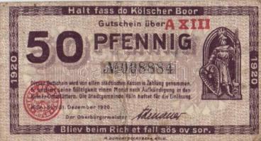 Német Birodalom/Weimari Köztársaság/Köln 1918-20. 10Pf (2x), 50Pf (2x) mind klf évszámmal T:II,III