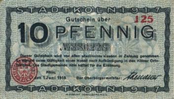 Német Birodalom/Weimari Köztársaság/Köln 1918-20. 10Pf (2x), 50Pf (2x) mind klf évszámmal T:II,III