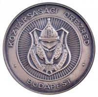 DN "Köztársasági Őrezred - Budapest" kétoldalas, ezüstpatinázott Br plakett (64mm) T:1 Hungary ND "Republican Guard Regiment - Budapest" two-sided, silver patinated Br plaque (64mm) C:UNC