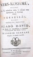[Baróti] Szabó Dávid (1739-1819): Vers-koszorú, mellyet Az Új mértékre vett, 's üdővel megegyen...