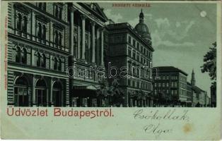 1901 Budapest VIII. Nemzeti Színház este. Ottmar Zieher litho (fl)