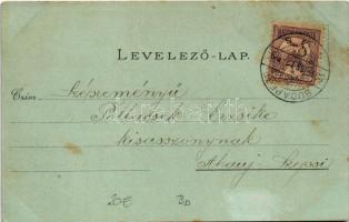 1901 Budapest VIII. Nemzeti Színház este. Ottmar Zieher litho (fl)