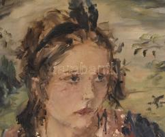 Náray Aurél (1883-1948): Anya gyermekével. Olaj, vászon. Jelezve balra fent. Sérült. Dekoratív, sérü...