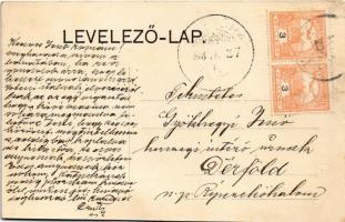 1908 Sopronszentmárton, Markt Sankt Martin; Fő utca, templom / Hauptstrasse, Kirche / main street, c...