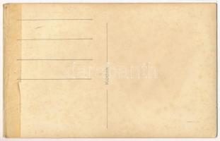 1944 Nagyvárad, Oradea; esküvői fotólap reklámszelvénnyel / wedding, married couple. Gáspár photo