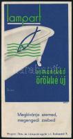 Lampart zománckád örökké új számolócédula, Irsai István (1896-1968) grafikája