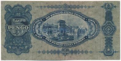 1928. 5P "A 075 016529" T:III restaurált / Hungary 1928. 5 Pengő "A 075 016529" ...