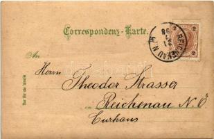 1898 (Vorläufer) Payerbach, Raxalpe, Kirche. Louis Glaser Art Nouveau, floral, litho