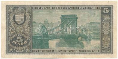 1926. 5P "A 027 007740" T:III restaurált / Hungary 1926. 5 Pengő "A 027 007740" ...