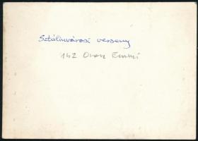 cca 1950-1960 Sztálinváros (Dunaújváros), motorkerékpár-verseny, hátoldalán feliratozott fotó, 13x9 ...