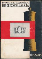cca 1930 Budapest Székesfőváros Hirdetővállalata által kiadott díjszabást tartalmazó prospektus, Kolozsváry grafikája, gyűrődésekkel, kisebb foltokkal, 16p