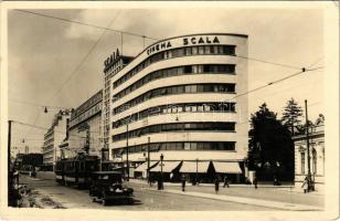Bucharest, Bukarest, Bucuresti, Bucuresci; Bulevardul Tache Ionescu, Cinema Scala / street, tram, automobile, cinema, shops. Foto I. Podeanu, photo