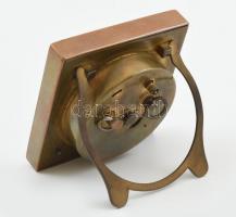 Mechanikus szerkezetű régi asztali óra, számlapja matricás, Atlas mitológiai alak, nem működik, m:8c...