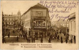 1915 Przemysl, Ul. Franciszkanska i Kazimierzowska, Sklad ubiorow meskich / streets, Eisners men clothing shop