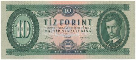 1962. 10Ft "A 333 056876" T:I / Hungary 1962. 10 Forint "A 333 056876" C:UNC Adamo F6