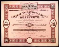 1926. "Szegedi Téglagyár Társulat" részvénye 125P-ről, jó állapotban