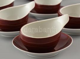 Ćmielów lengyel design kávéskészlet "Dorota" sorozat. Kézzel festett porcelán, jelzett, ap...