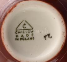 Ćmielów lengyel design kávéskészlet "Dorota" sorozat. Kézzel festett porcelán, jelzett, ap...