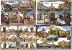 7 db MODERN város képeslap: Komárom / 7 MODERN town-view postcards: Komárno