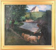 Tipary Dezső (1887-1967): Hazafelé. Olaj, vászon, jelezve jobbra lent. Reprodukálva: Tipary Dezső él...