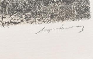 1937 Gyöngyös, az Orczy-kastély kőoroszlános kapuja, Orphanidesz János (1876-1939) aláírásával jelze...