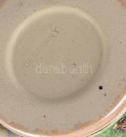 Német steinzeug, ónfedeles sörös korsó, jelzett: Egon Bay, kopott, m:15cm