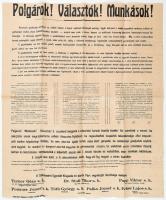 1926 Polgárok, Választók, Munkások. A Szentendrei Egyesült Kisgazda és Iparos Párt választási plakátja. 40x60 cm