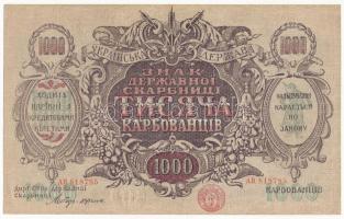 Ukrajna / Autonóm Köztársaság 1918. 1000K T:I-,II
Ukraine / Autonomous Republic 1918. 1000 Karbovan...