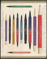 cca 1925-1930 Ko-Mio Fülbleistifte / Ko-Mio töltőtollak, német nyelvű, díszes, illusztrált reklámlap...