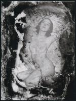 cca 1960 Halványuló látomás, szolidan erotikus felvétel, 1 db mai nagyítás, 24x17,6 cm