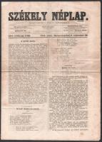 1866 Székely néplap 1 kr hírlapilletékkel ellátott lapra nyomtatva