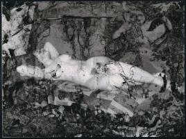 cca 1960 Szertefoszló szép emlék, szolidan erotikus felvétel, 1 db mai nagyítás régi negatívról, 17,6x23,7 cm