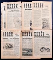 1949 A Kerék c. autós-motoros műszaki folyóirat szórványszámai, 13 db, közte néhány sérült, egy szétvált címlappal