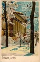 Budapest VIII. Nemzeti múzeum télen. Kuenstlerpostkarte No. 2122. von Ottmar Zieher. litho s: Raoul Frank (r)